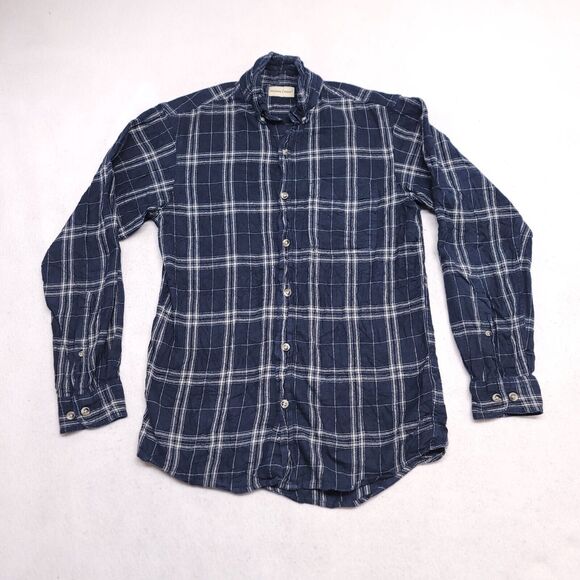 Hobbs Creek Tartan Flannel Casual Button Up Shirt Mens Size Small S Blue White - Picture 2 of 10